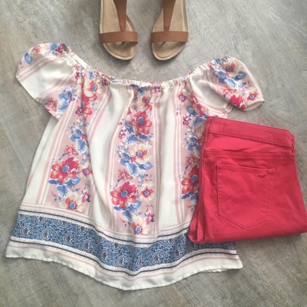 Floral off the shoulder top